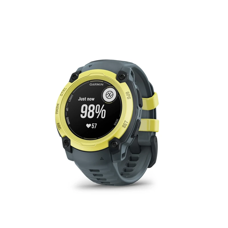 Garmin Instinct E [Renewed], 40 mm Rugged GPS Smartwatch with essential smart features, Built in Sports Apps, Supertough Design Features, Electric Lime Bezel with Twilight Band (Renewed)