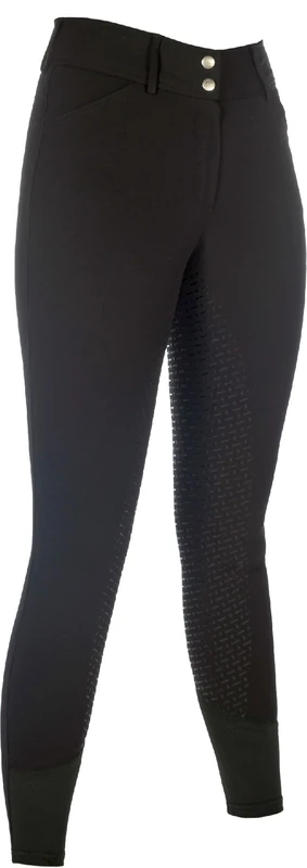 HKM Women's Tampa Silicone Full Seat Riding Breeches, Black, 32