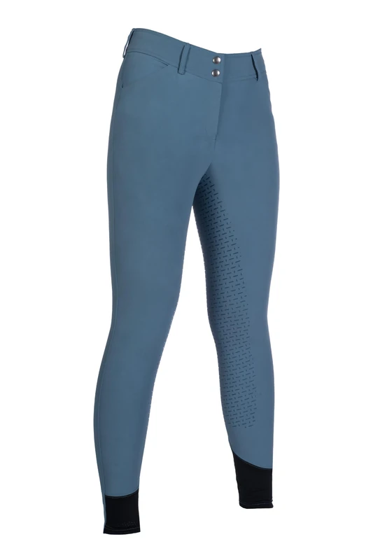 HKM Women's Tampa Silicone Full Seat Riding Breeches, Smokey Blue, 30