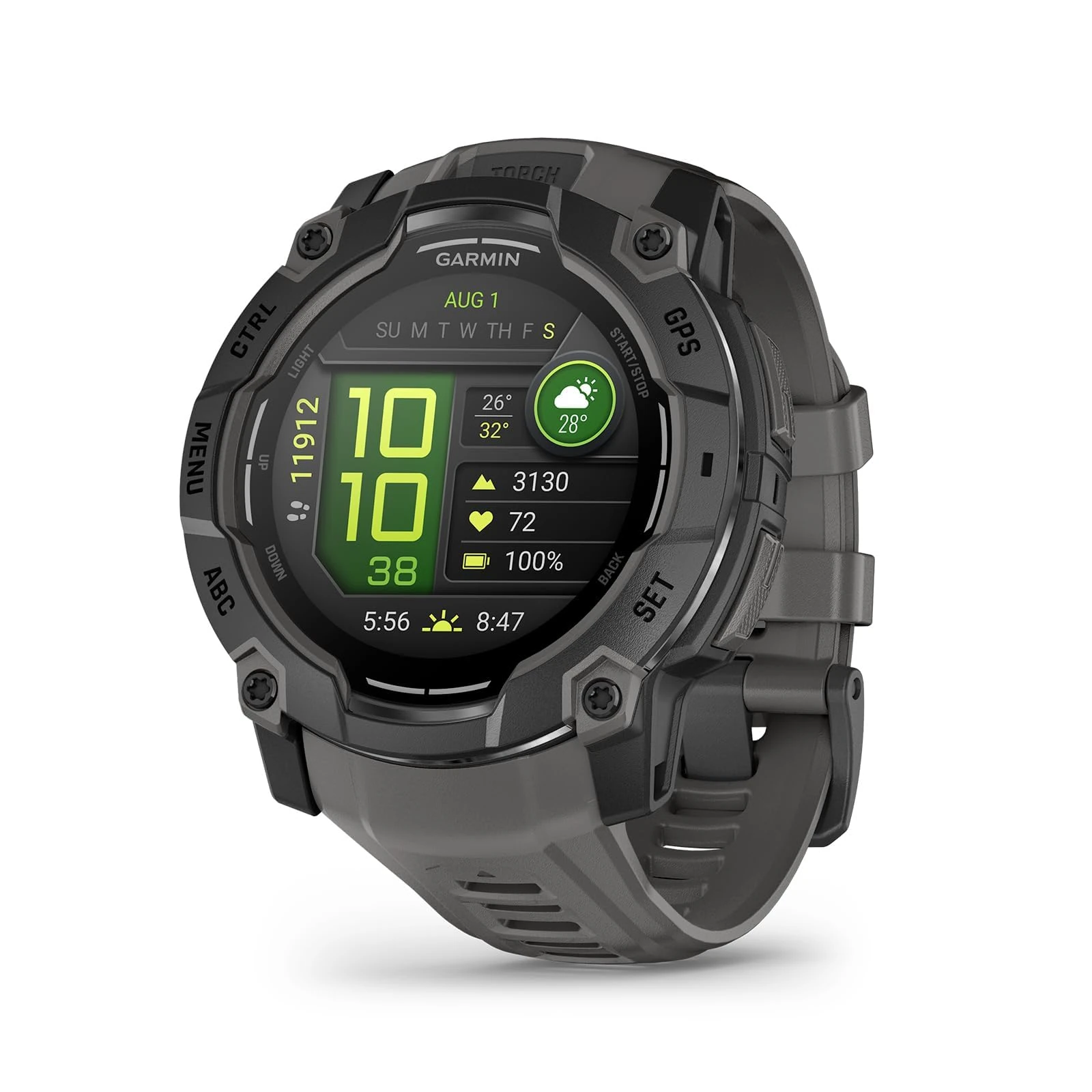 Garmin Instinct 3 [Renewed], 50mm AMOLED Rugged GPS Smartwatch,Built in Sports Apps and Health Monitoring, LED Flashlight, Shock Resistant, 10 ATM, Up to 24 days Battery Life, Black (Renewed)