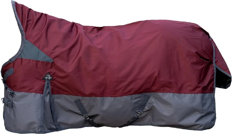 HKM Yukon 600D Fleece Lining Highneck Rug Dark Red/Grey 5'3