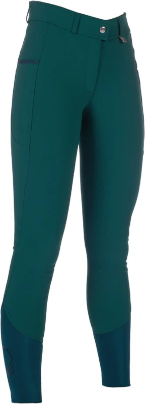 HKM Women's Livigno Silicone Full seat Riding Breeches, Deep Green, 28