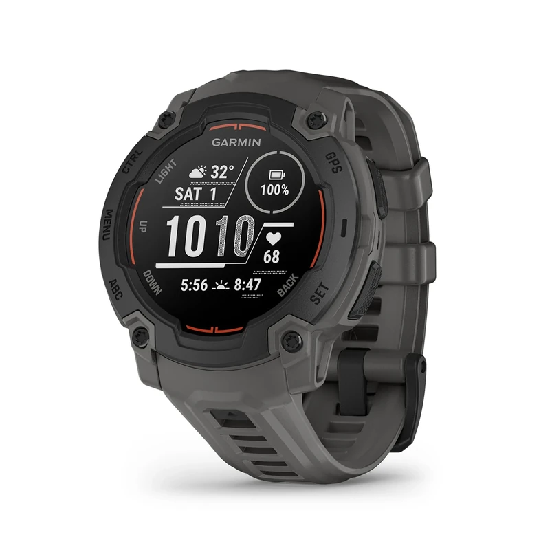 Garmin Instinct E [Renewed], 45 mm Rugged GPS Smartwatch with essential smart features, Built in Sports Apps, Supertough Design Features, Black Bezel with Charcoal Band (Renewed)