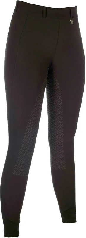HKM Women's Amalfi Silicone Full Seat Riding Leggings, Black, 34