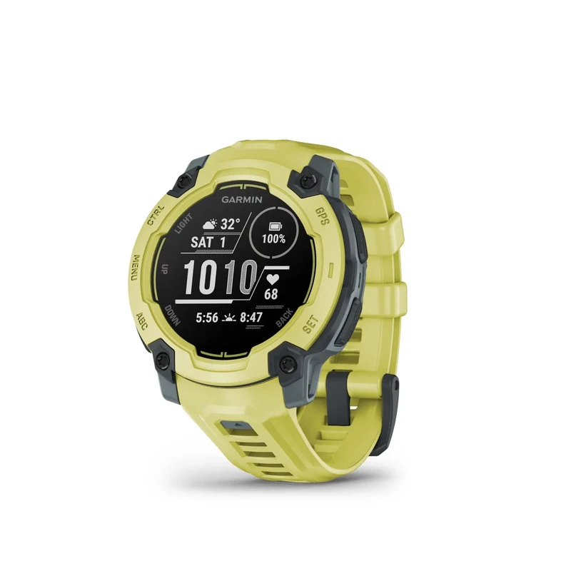 Garmin Instinct E [Renewed], 45 mm Rugged GPS Smartwatch with essential smart features, Built in Sports Apps, Supertough Design Features, Electric Lime Bezel with Electric Lime Band (Renewed)