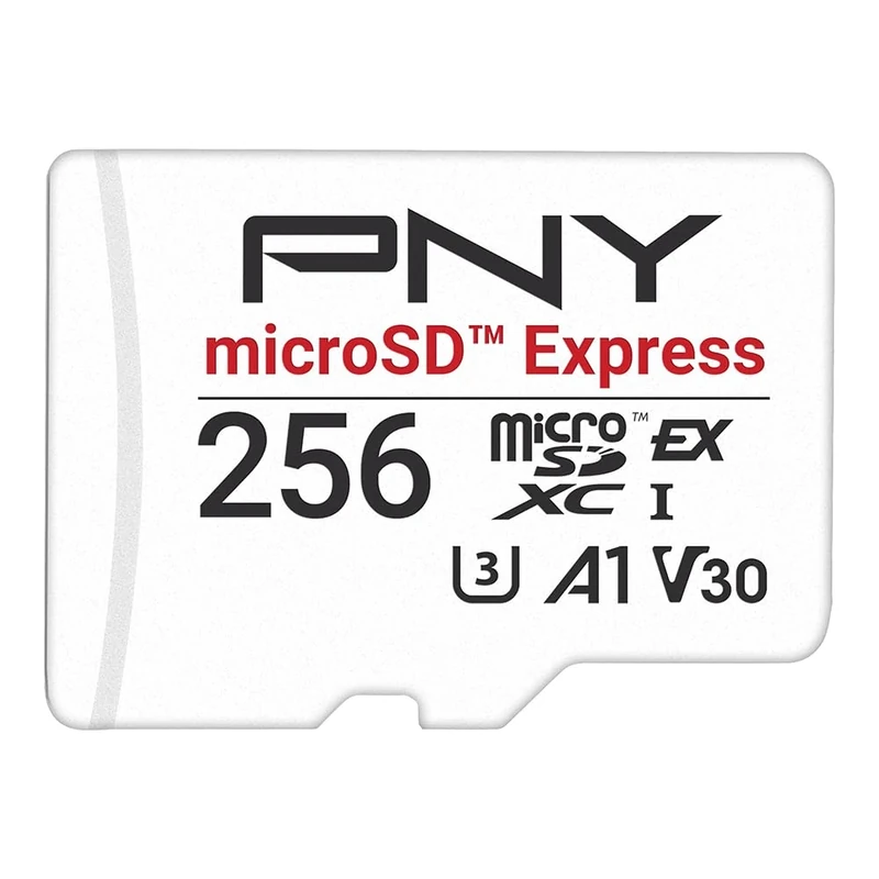 PNY microSD™ Express 256GB UHS-I U3 V30 A1 microSDXC Flash Memory Card, up to 890MB/s read & up to 750MB/s write speeds, ideal for microSD Express compatible devices like Nintendo Switch 2