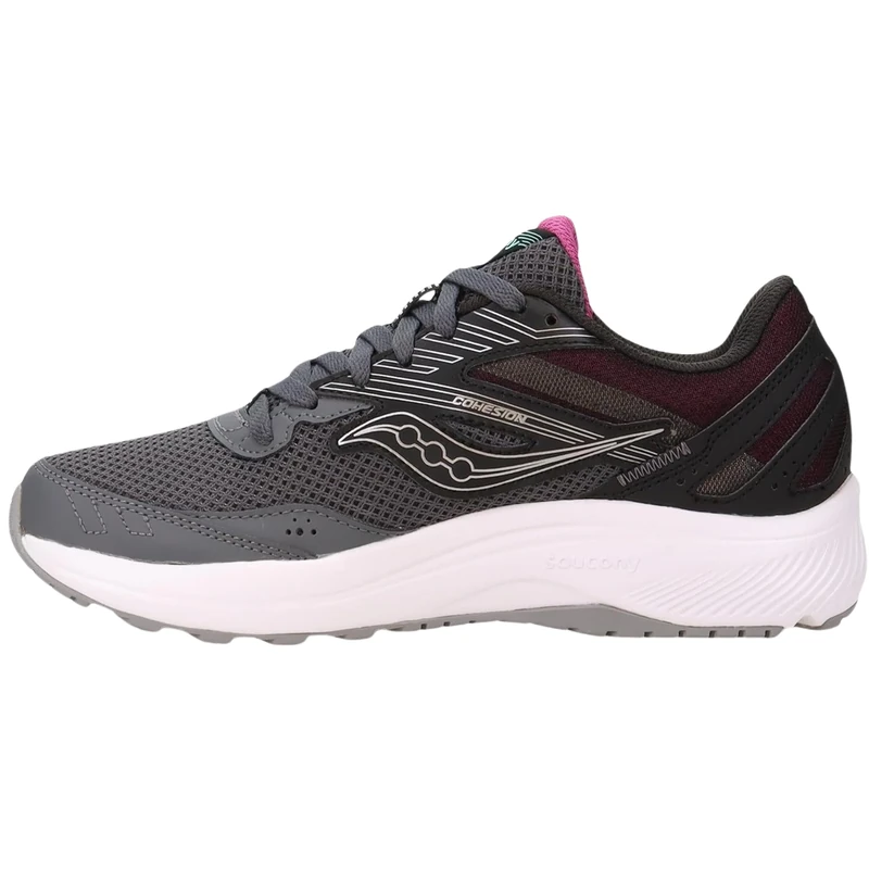 Saucony Women's Cohesion 15 Running Shoe, Shadow/Razzle, 12 Wide