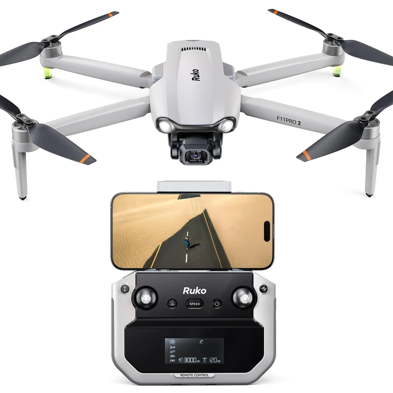 Ruko F11PRO 2 Drones with Camera 4k Professional, 3-Axis Gimbal Drone, Drone with Camera 4K/30fps Video 6K Image, 10000FT Transmission Long Range, 70-Min Flight Time with 2 Batteries, GPS Auto Return