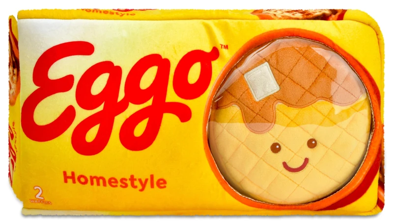 iscream Eggo Waffles Package 14" x 7" Pillow Set with 2 Plushie Waffle Mini Pillows - Image 1
