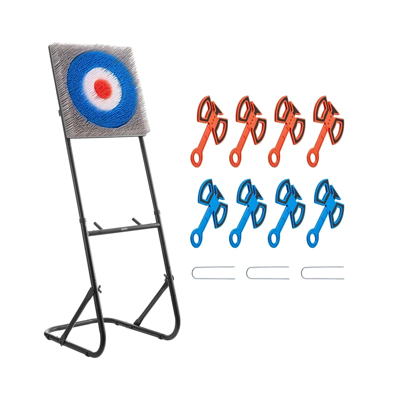 VEVOR Axe Throwing Game, Plastic Bristle Target with 8 Throwing Axes Set, Foldable Steel Frame, Easy to Store, Stable Placement for Indoor and Outdoor, Backyard, Yard and Carnival Games, Adults Kids - Image 1