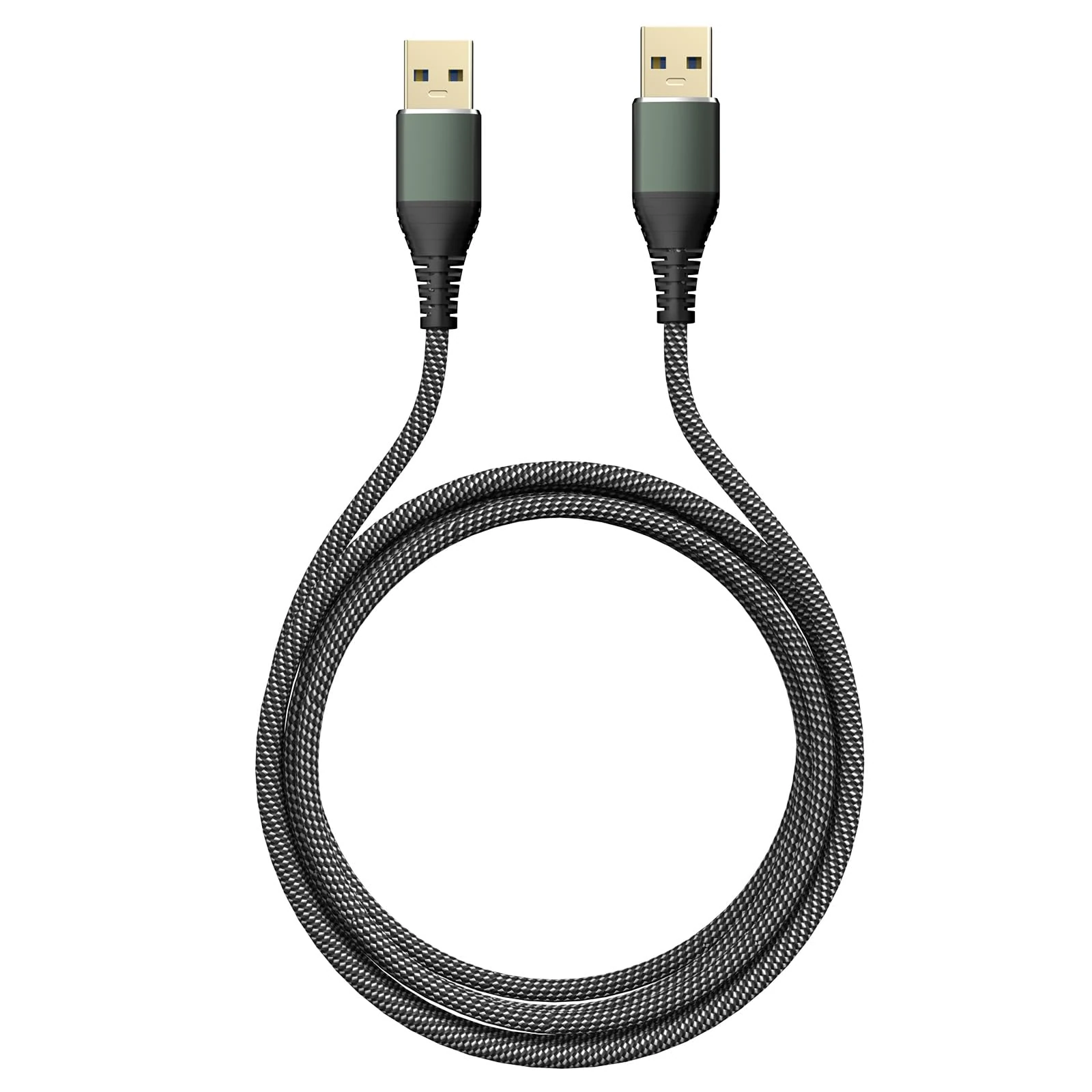 TIGOJH USB 3.0 cable 2M,USB A male to A male nylon connection cable, 5Gbps super speed, gold-plated connector for HDD, DVD, printers, cameras, hard drive enclosures,Laptop Cooler