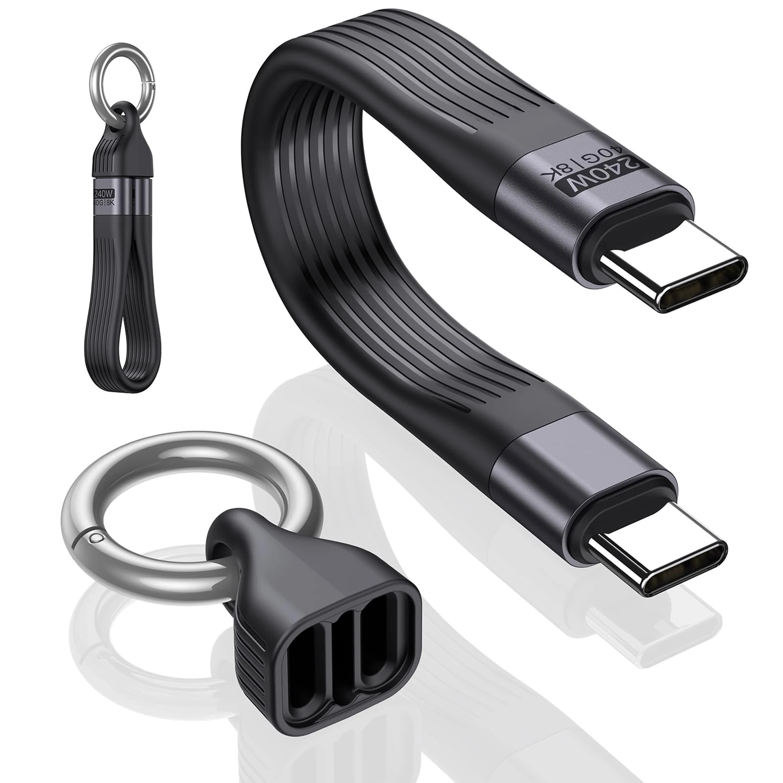 VAFOTON PD 240W Short USB C Cable/USB 4.0 USB C Short Cable/40Gbps Data Transfer, 8K 60Hz Video Display, Thunderbolt 3/4 for 1Phone16/15, Ma-Book/1Pad Series, Samsung Galaxy, Android Auto, VR Device
