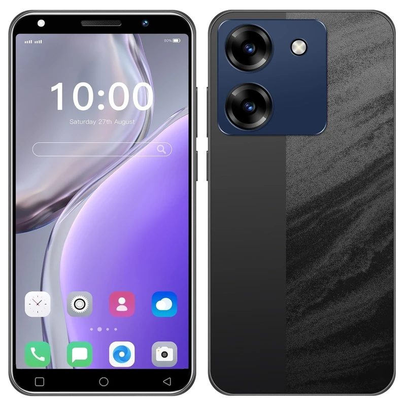 MsMga Cheap 4G Mobile Phone, 5.0 inch HD Display,16GB ROM (Scalable to 128GB), 3500 mAh Big Battry, Dual SIM Dual Cameras，Face ID Unlock Android 10.0 Smartphone (Black)