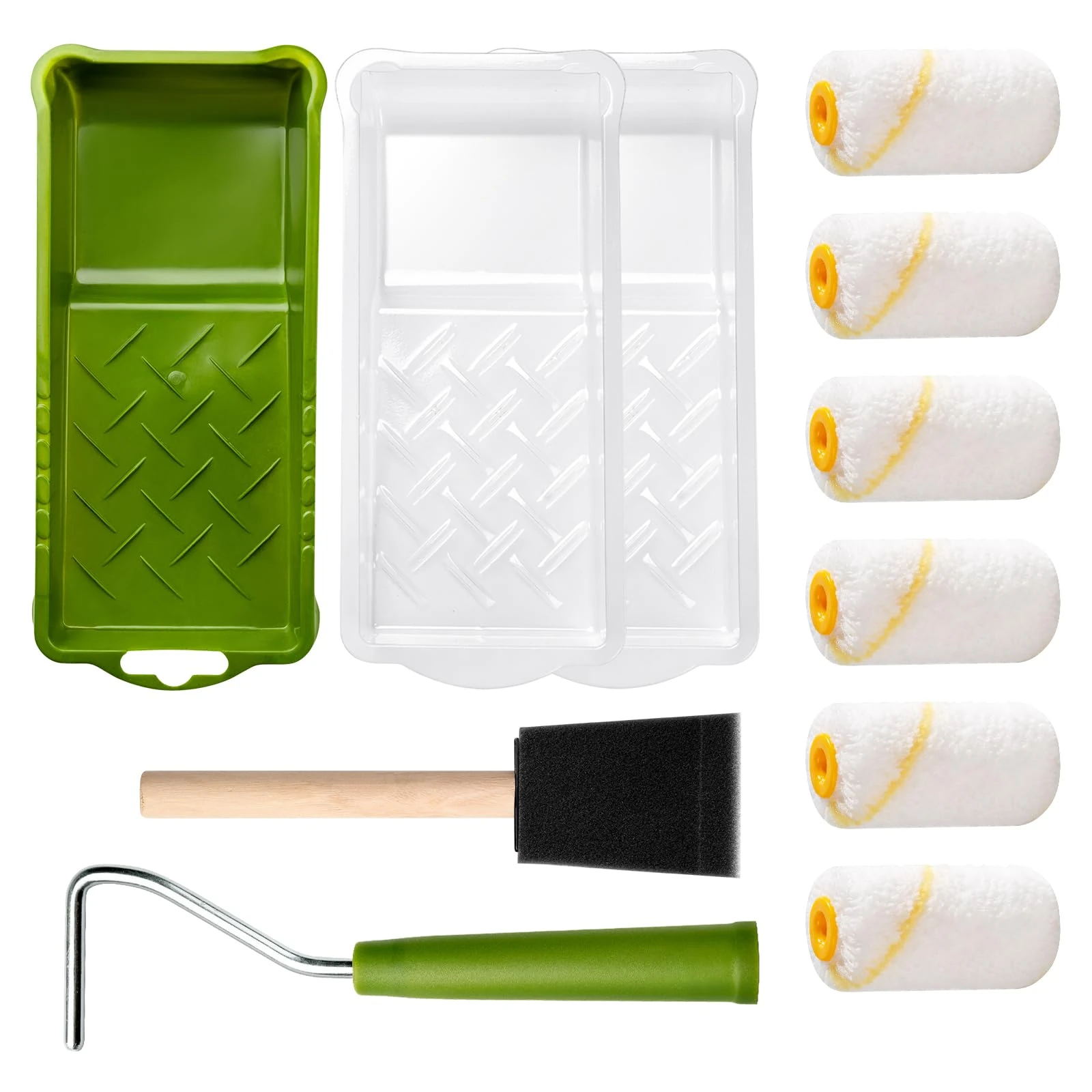 Paint Roller Kit, 2 Inch Microfiber Paint Roller Covers, Small Paint Rollers with Tray and Roller Frame, Mini Rollers for Painting, Paint Supplies for House Painting