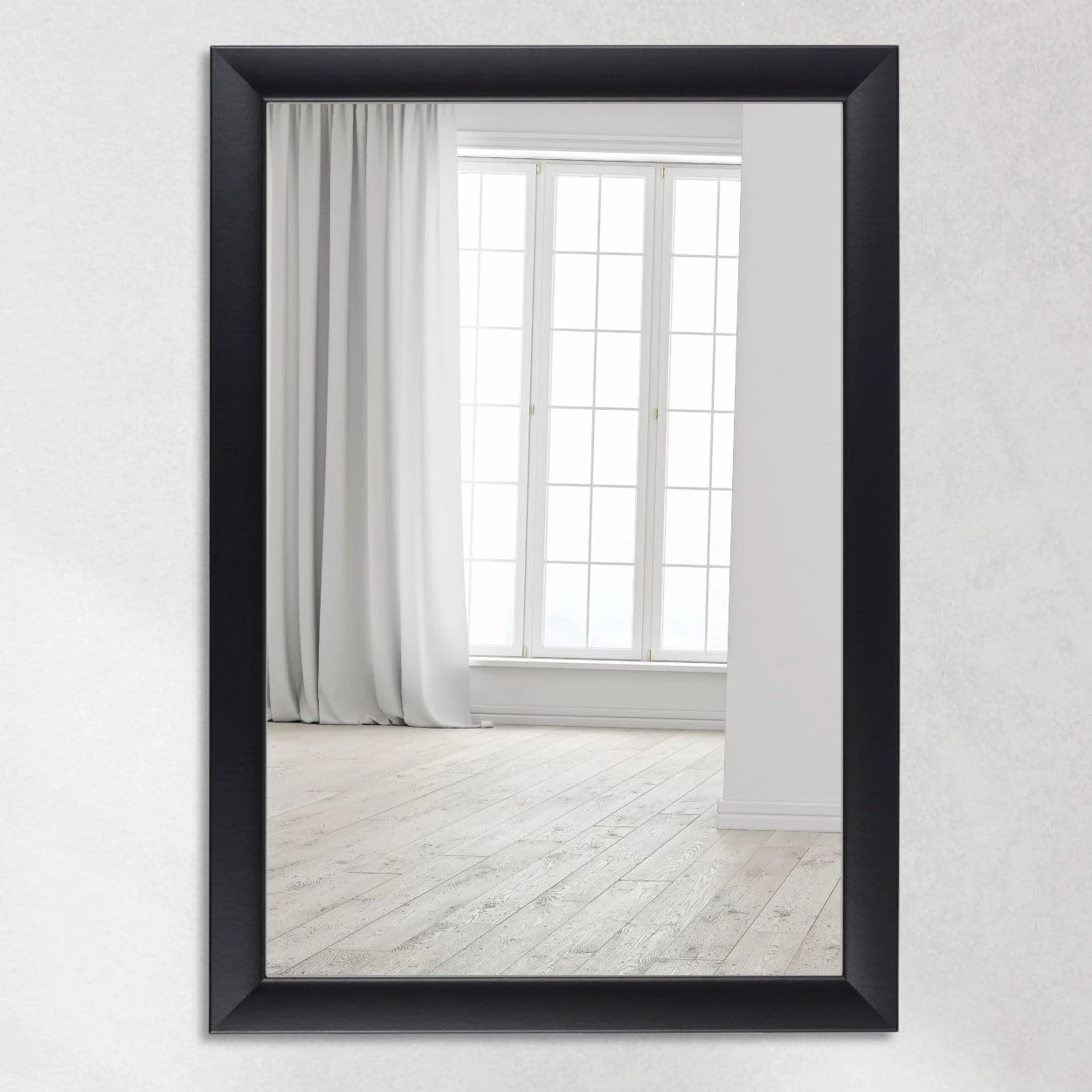 CLAMARO Neo Collage Wall Mirror 60 x 165 cm Mirror with Frame Matt Black Modern Full Length Mirror with 38 mm Wide Wooden Frame Includes Metal Hanger and Wall Mounting Material