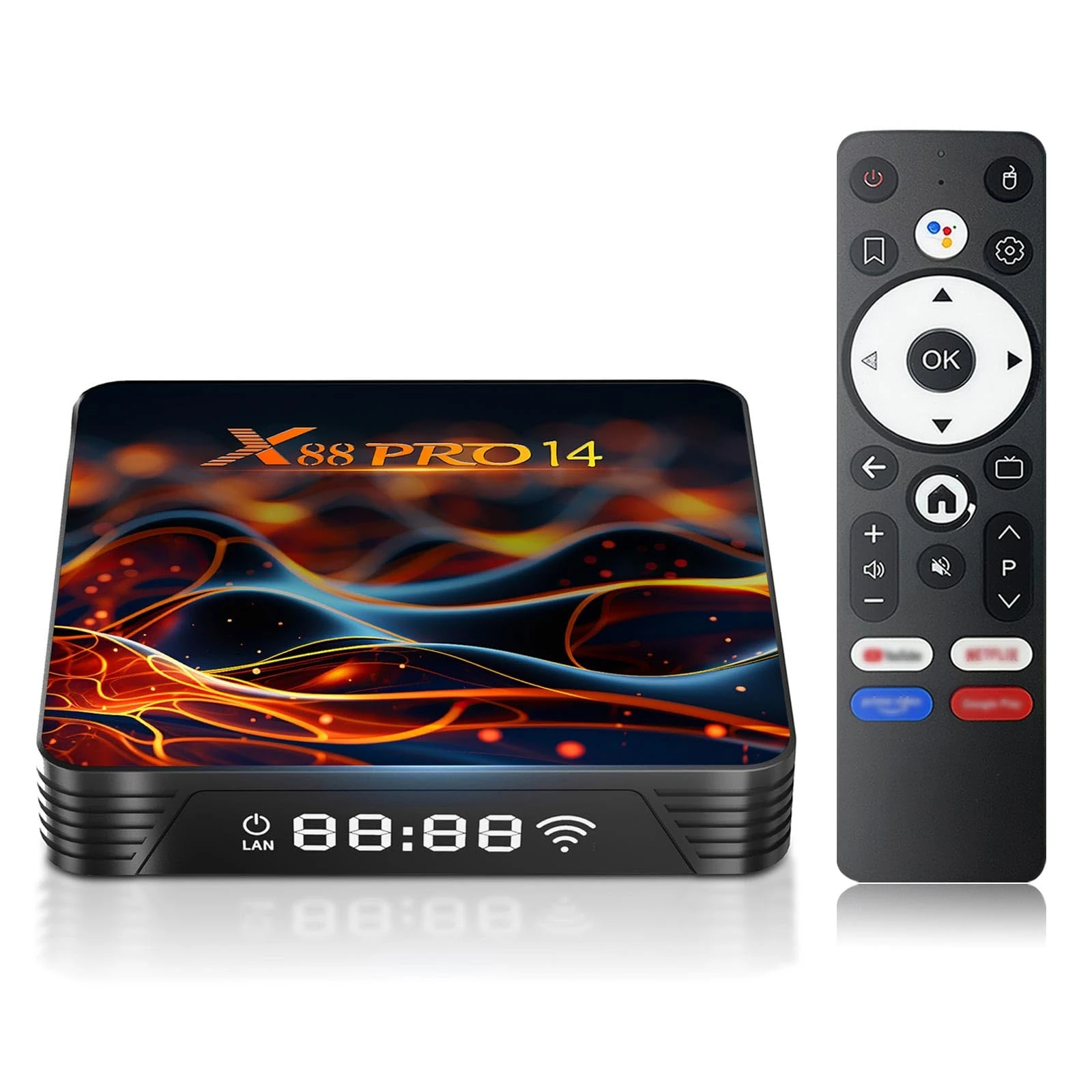 Android 14 TV Box, 2025 Android TV Boxes RK3518 with Quad-Core 64bit Cortex-A53 CPU Support WIFI6 4K HD BT5.0 2.4G/5G Dual WiFi 100m Ethernet 2GB RAM 16GB ROM Smart TV Box