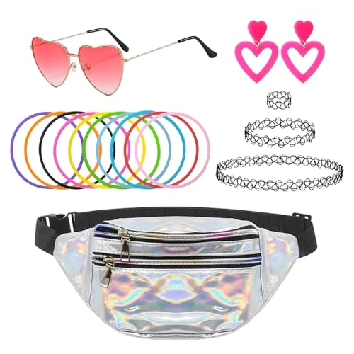 SZSMW 16 80s Dresses - 80s Accessories - 80s Costume - Suitable for Themed Parties, Retro Balls, Masquerades, Birthday Parties, Clothes or Any Special Event for Any Occasion