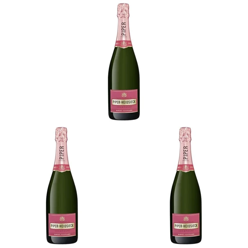 Piper Heidsieck Brut Rose Sauvage Champagne, 75 cl (Pack of 3)