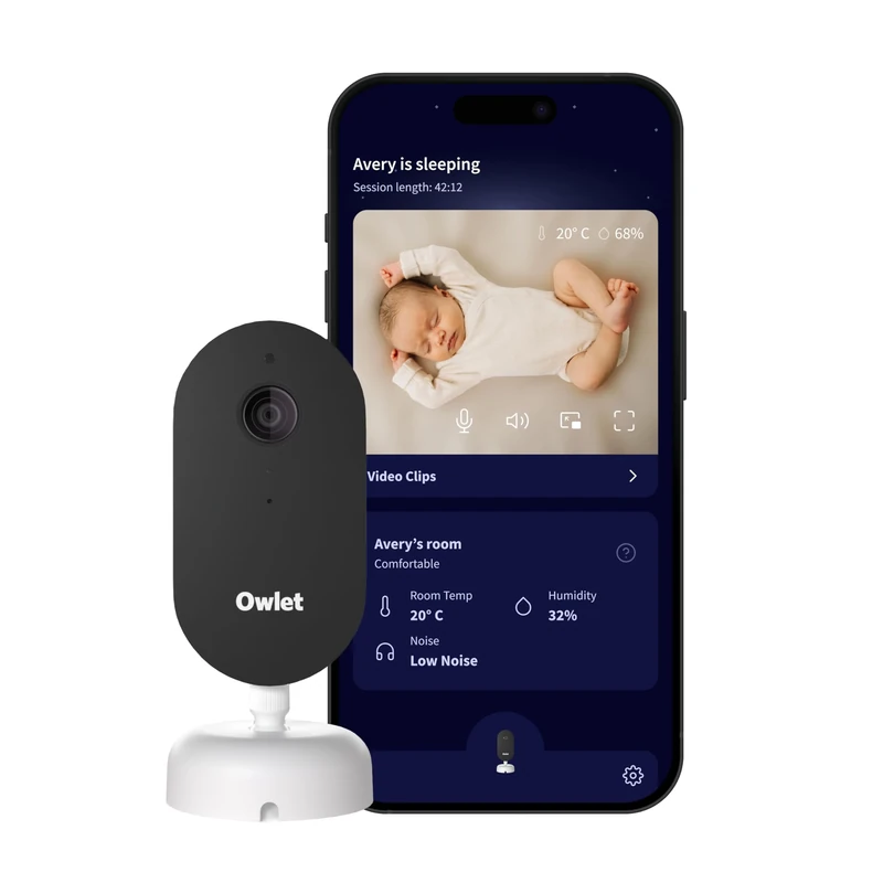 Owlet Dream Sight™ – Smart HD Video Baby Monitor with 2K Camera, Cry, Motion & Sound Alerts, Temp + Humidity Monitoring, Secure WiFi, 2-Way Talk, Compatible with Dream Sock