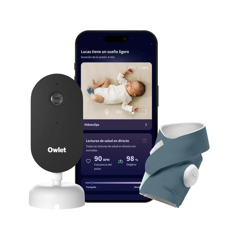 Owlet Dream Duo (3rd Gen) – Medically-Certified Smart Baby Monitor with Sock & HD Video Cam, Tracks Pulse Rate, Oxygen & Sleep, 2K HD Video, Cry & Motion Alerts, Temp Monitoring