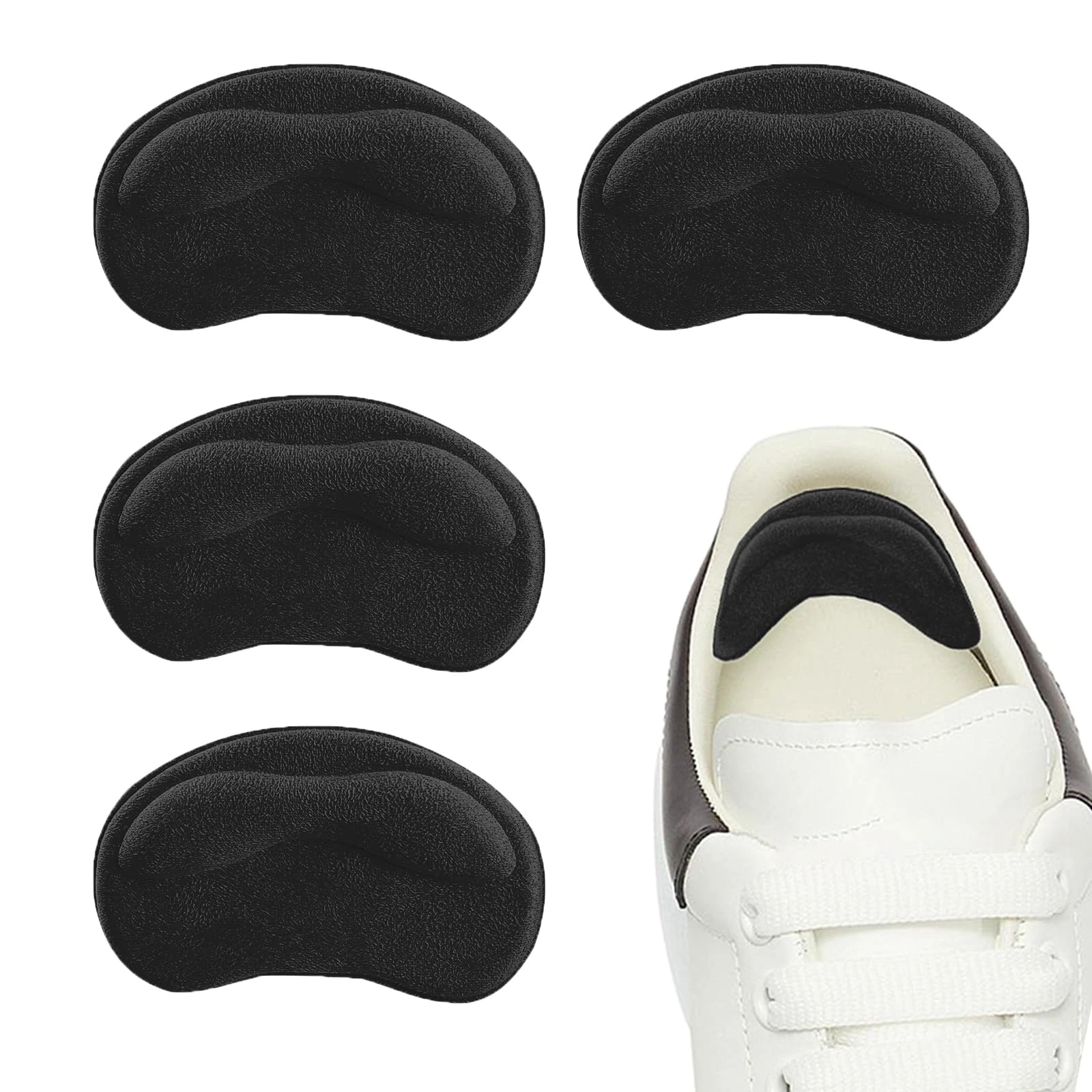 4 PCS Heel Cushion Pads,Heel Grips,Heel Grips for Ladies Shoes,for High Heels,Running Shoes etc.Ensure That They Stay Safe in Various Activities Such as Dancing,Shopping etc(Black)