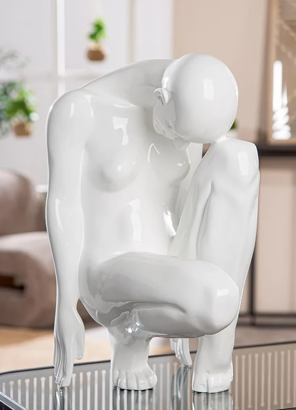 Casablanca Signora Shiny White Resin Woman Figurine 41 cm High 31 cm Wide 21 cm Deep