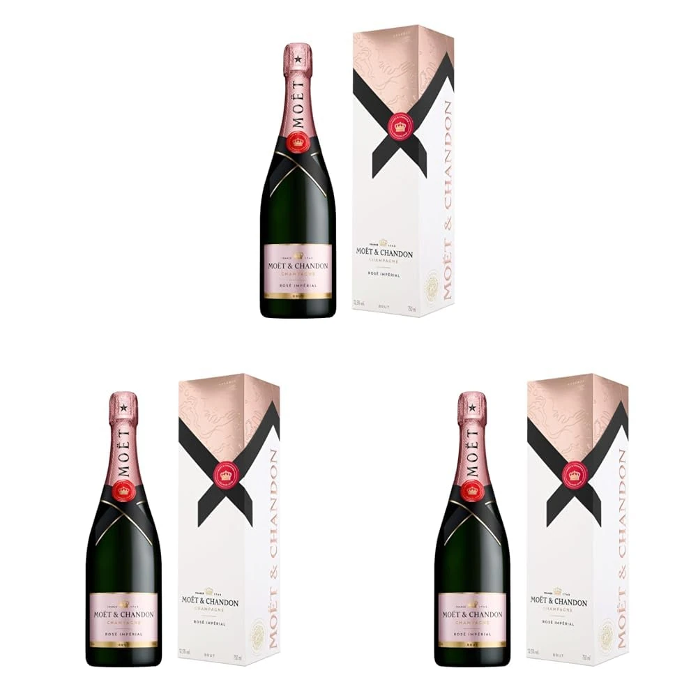 Moët & Chandon Rosé Impérial Champagne, Gift Box, 75cl (Pack of 3)
