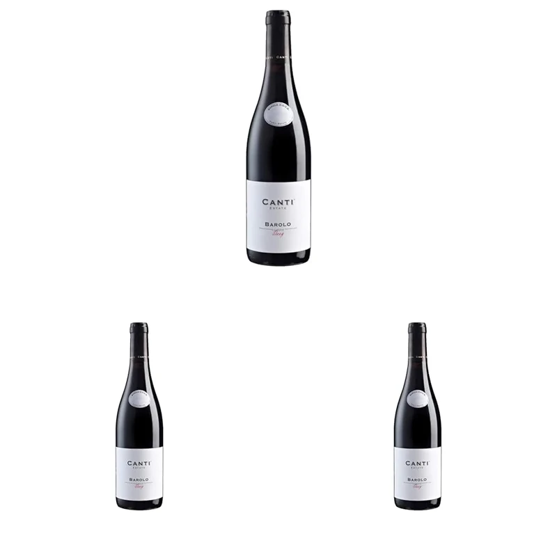 Canti - Italian Dry Barolo Red Wine, Nebbiolo Grapes From Piemonte, Rich Dark Berry Flavor with a Robust Rich Taste, 1x750 ml (Pack of 3)