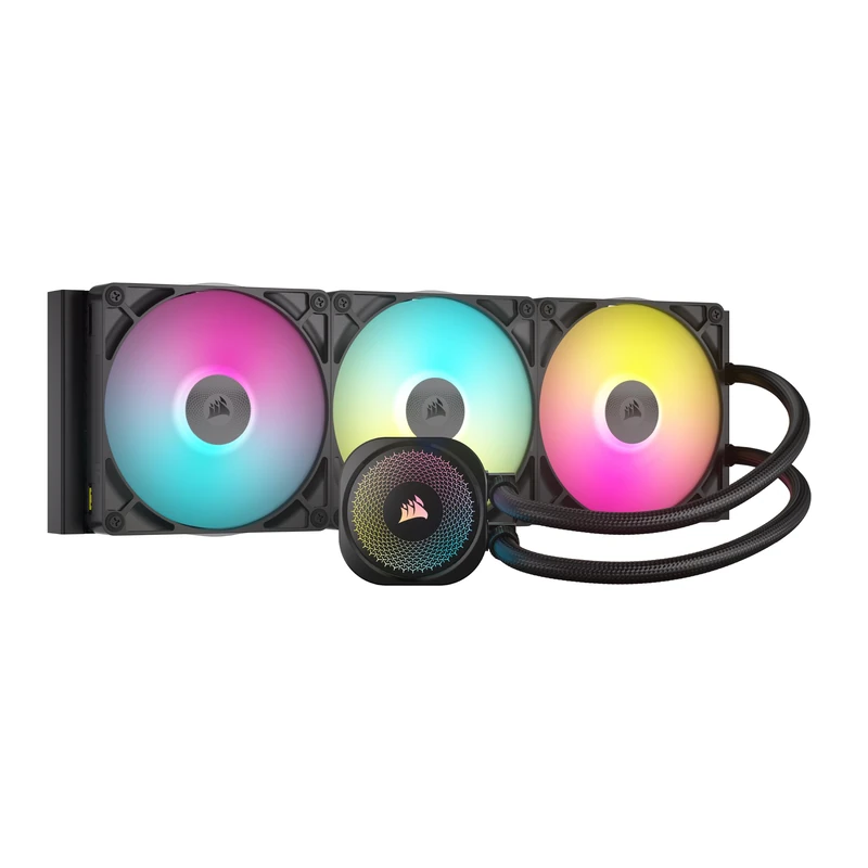 Corsair iCUE LINK TITAN 420 RX RGB Liquid CPU Cooler – 420mm AIO – Low-Noise – FlowDrive Cooling Engine – Intel LGA 1851/1700, AMD AM5/AM4 – 3x RX140 RGB Fans – iCUE Link System Hub Included – Black