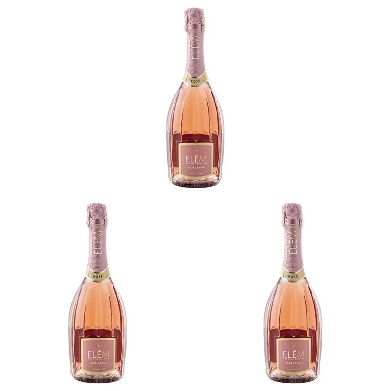 ELÈM Alta Langa DOCG Rose Metodo Classico Pas Dosè Sparkling Rosè Wine - 1x750 ml (Pack of 3)