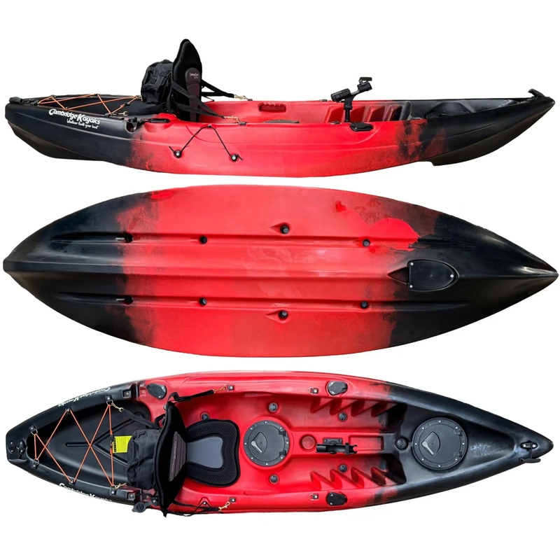 Cambridge Kayaks Zander Single Sit on Top kayak for Leisure and Fishing 13 Colour Choices (Red Black Fade)