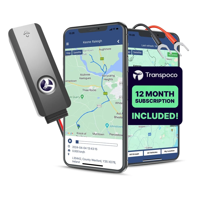 Transpoco 4G GPS Tracker (GS900) | With SIM & 12-Month Prepaid Plan | Real-Time Tracking Device for Cars & Fleets | 300 mAh Backup Battery | Geofencing & Security Alerts | Car GPS Tracker UK Support