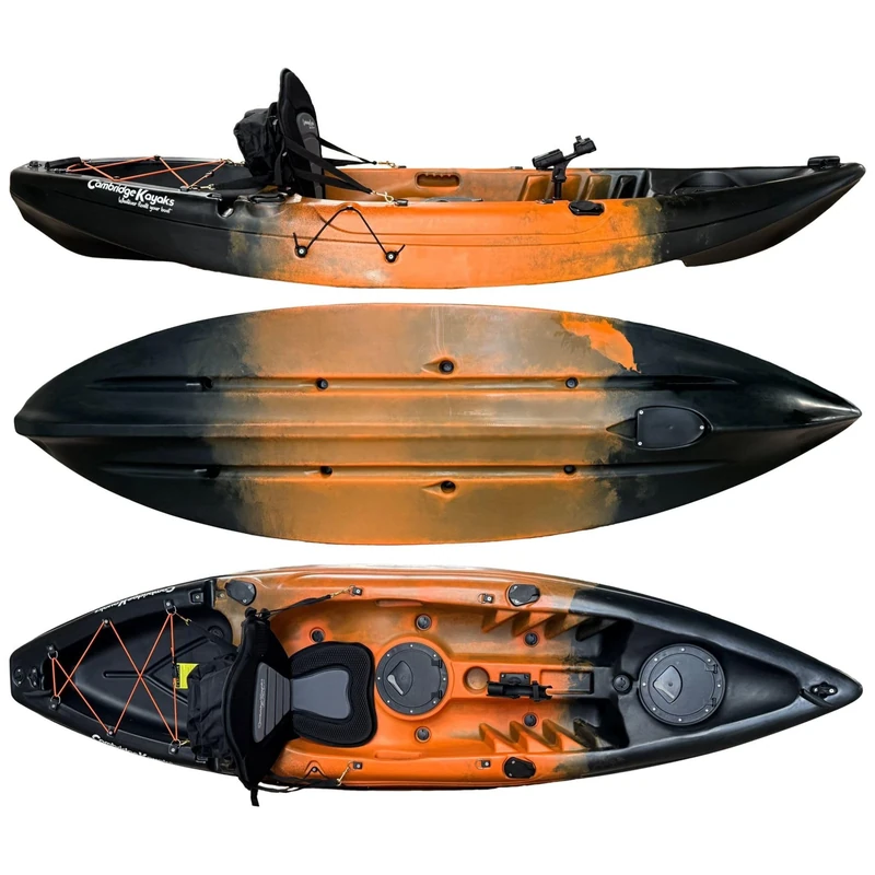 Cambridge Kayaks Zander Single Sit on Top kayak for Leisure and Fishing 13 Colour Choices (Orange Black Fade)