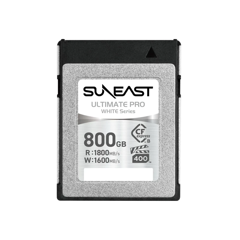 SUNEAST (Japan) ULTIMATE PRO WHITE Series 800GB Cfexpress Type B VPG400 Memory Card Read: 1800MB/s Write: 1600MB/s with TLC NAND