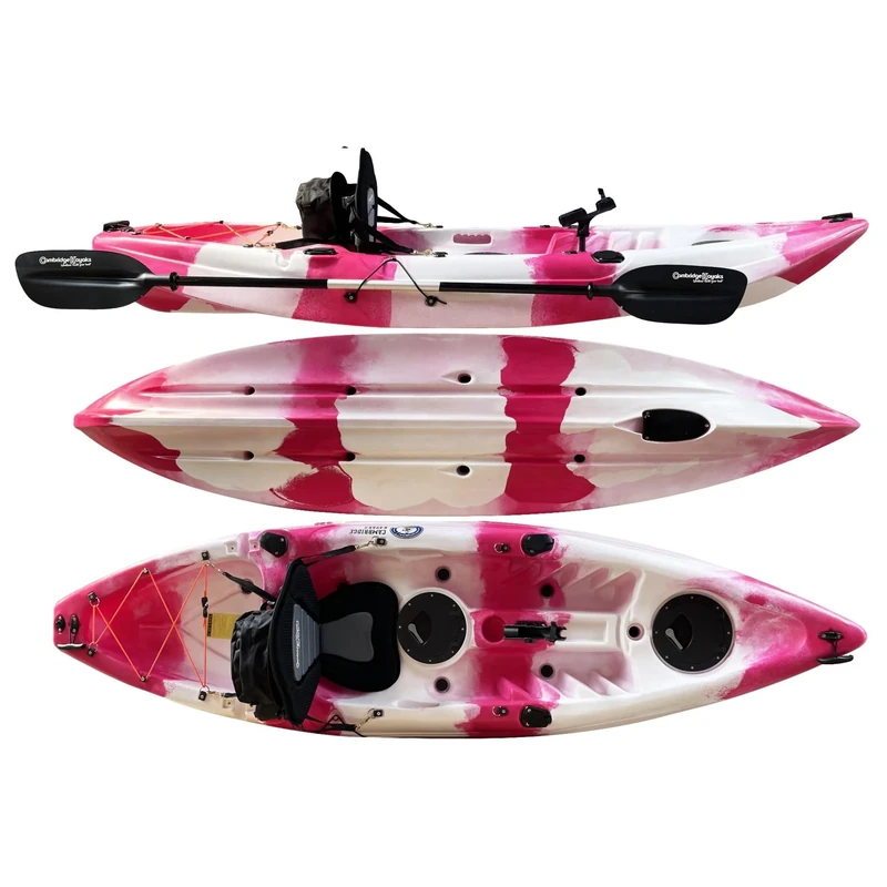 Cambridge Kayaks Zander Single Sit on Top kayak for Leisure and Fishing 13 Colour Choices (Pink and White)