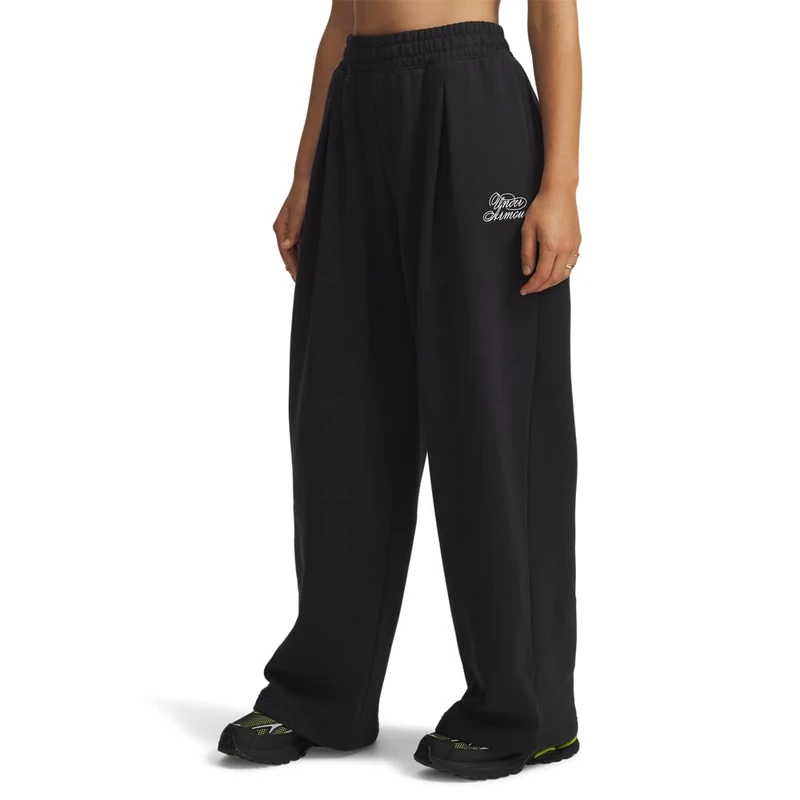 Under Armour Womens Rival Fleece Script Pants Black L