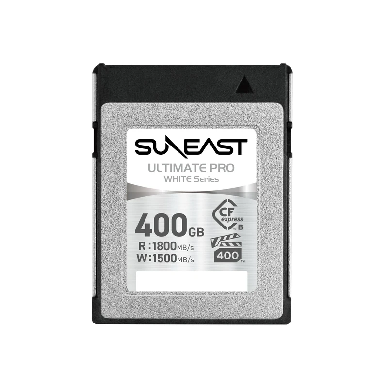 SUNEAST (Japan) ULTIMATE PRO WHITE Series 400GB Cfexpress Type B VPG400 Memory Card Read: 1800MB/s Write: 1500MB/s with TLC NAND