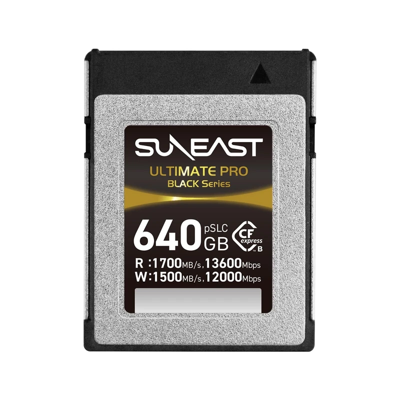 SUNEAST (Japan) ULTIMATE PRO BLACK Series 640GB Cfexpress Type B Memory Card Read: 1700MB/s Write: 1500MB/s with pSLC NAND