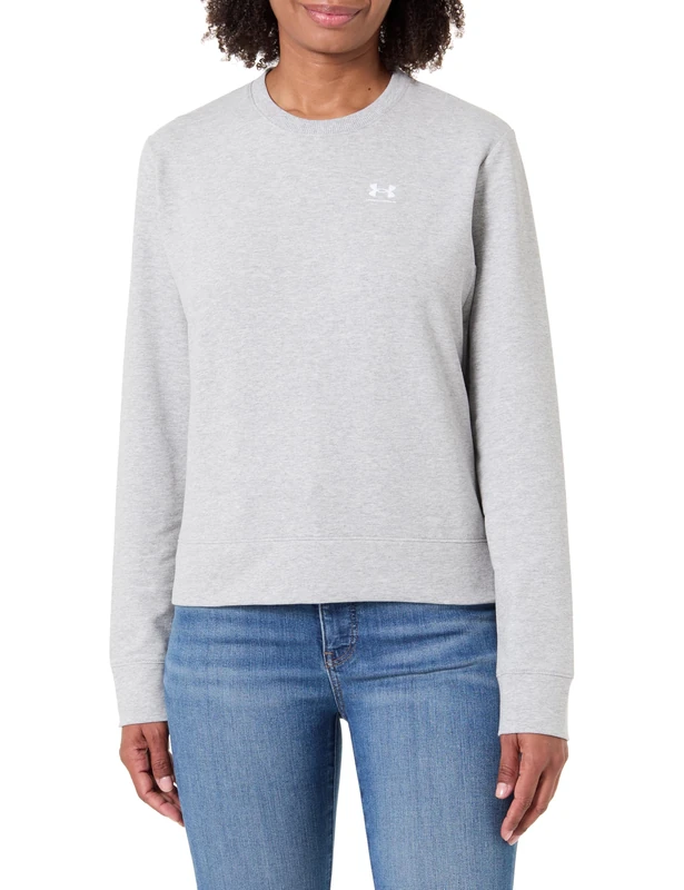 Under Armour Sport Terry Crew - Mod Gray Light Heather / / White - XS