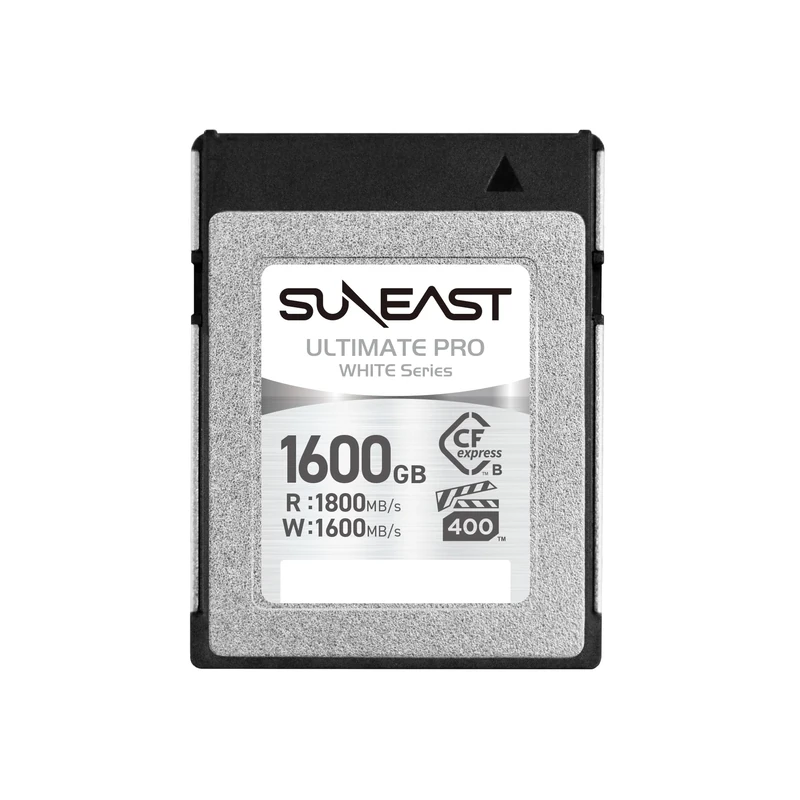 SUNEAST (Japan) ULTIMATE PRO WHITE Series 1600GB Cfexpress Type B VPG400 Memory Card Read: 1800MB/s Write: 1600MB/s with TLC NAND