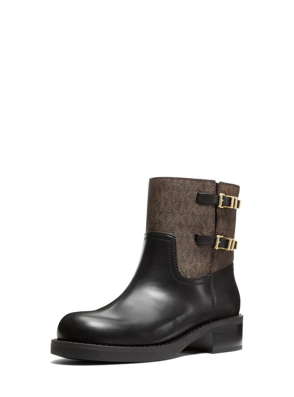 Michael Kors DARRINGTON FLAT BOOTIE BROWN BLK Women, UK 7.5