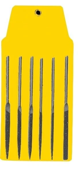 Case with 6 Needle Files, Hardened Steel, Precision Sharpening, use in Detail Work and Modeling on Metal or Wood.