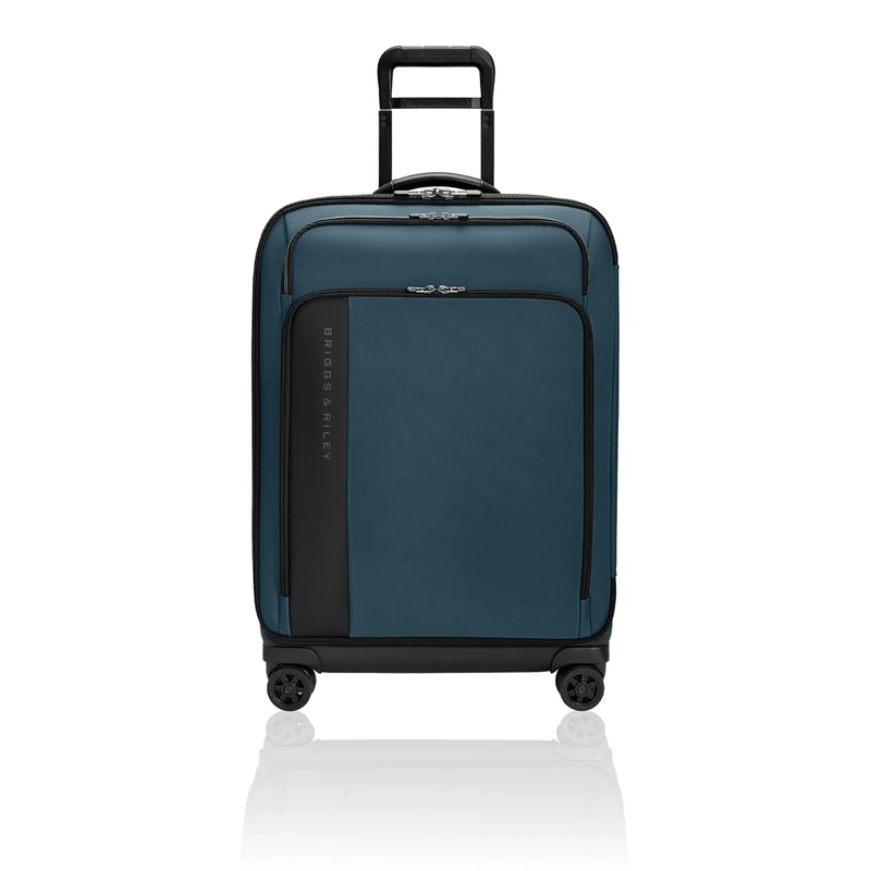 Briggs & Riley 66cm Medium Expandable Spinner - Checked Luggage for Travel, Suitcases with Wheels, Softside Rolling Bag for Men & Women - ZDX Collection, Ocean