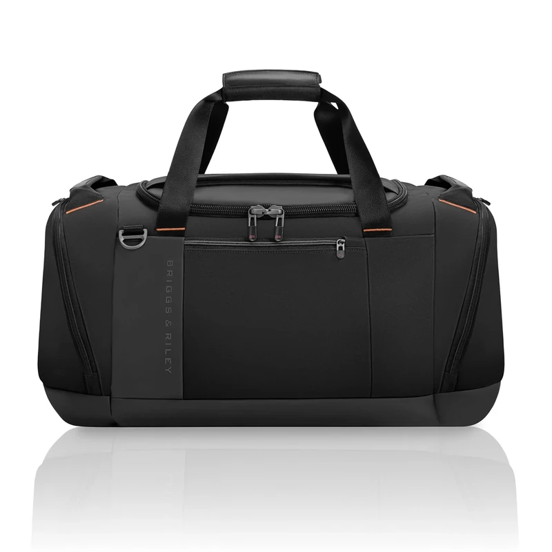 Briggs & Riley Large Travel Duffle Bag for Planes & Gym - Carry On Bag for Women & Men, Weekender & Overnight Luggage, Fits Most Overhead Bins, Adjustable Shoulder Strap - ZDX Collection, Black