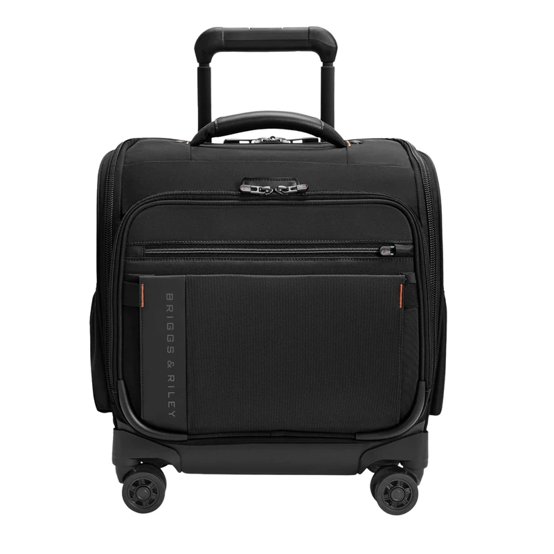 Briggs & Riley Cabin Spinner - Carry On Luggage for Travel, Suitcases with Wheels, Softside Rolling Bag for Men & Women, Fits Under Plane Seat, Telescoping Handle - ZDX Collection, Black