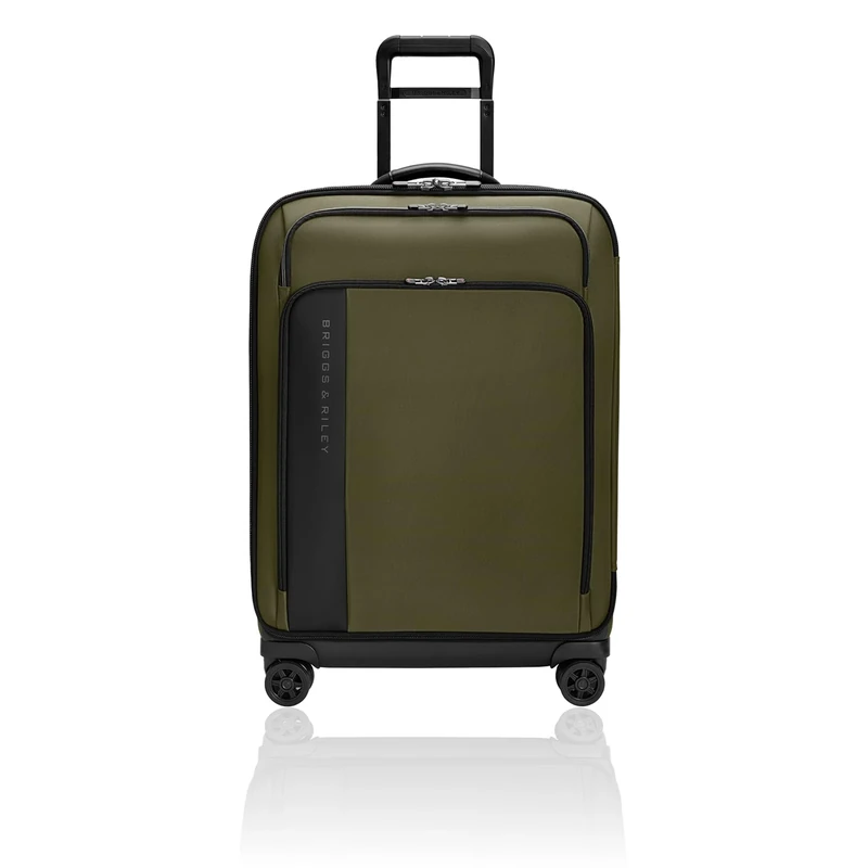 Briggs & Riley 66cm Medium Expandable Spinner - Checked Luggage for Travel, Suitcases with Wheels, Softside Rolling Bag for Men & Women - ZDX Collection, Hunter