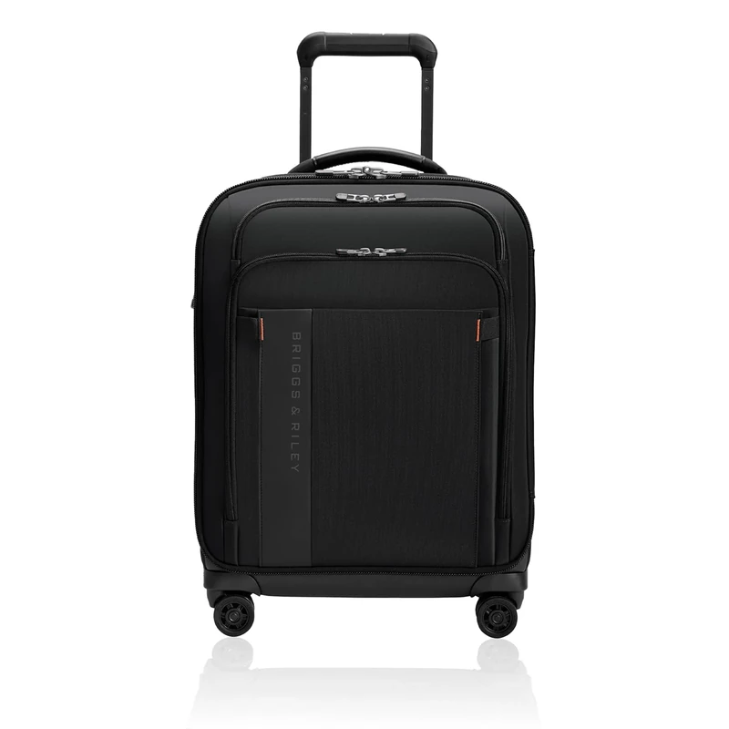Briggs & Riley Global 53cm Carry On Expandable Spinner - Luggage for Travel, Suitcases with Wheels, Softside Rolling Bag for Men & Women - ZDX Collection, Black