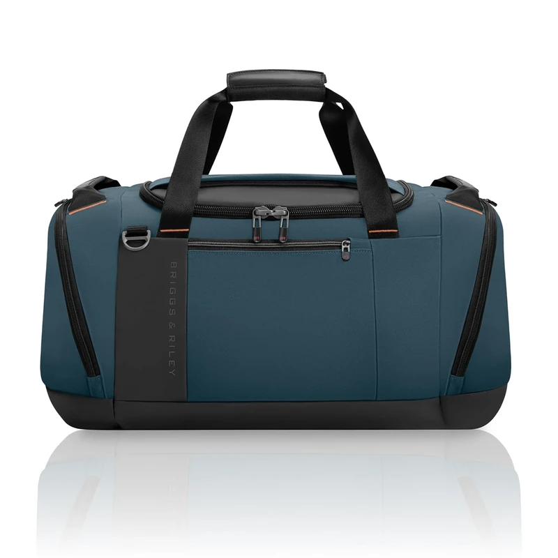 Briggs & Riley Large Travel Duffle Bag for Planes & Gym - Carry On Bag for Women & Men, Weekender & Overnight Luggage, Fits Most Overhead Bins, Adjustable Shoulder Strap - ZDX Collection, Ocean