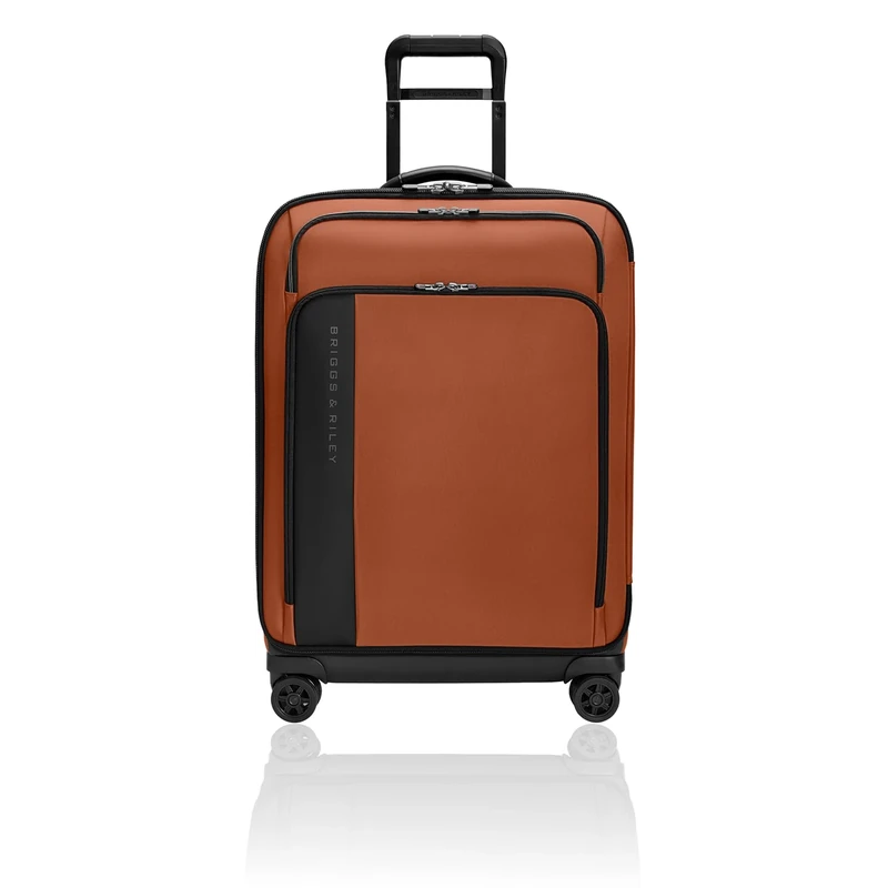 Briggs & Riley 66cm Medium Expandable Spinner - Checked Luggage for Travel, Suitcases with Wheels, Softside Rolling Bag for Men & Women - ZDX Collection, Canyon