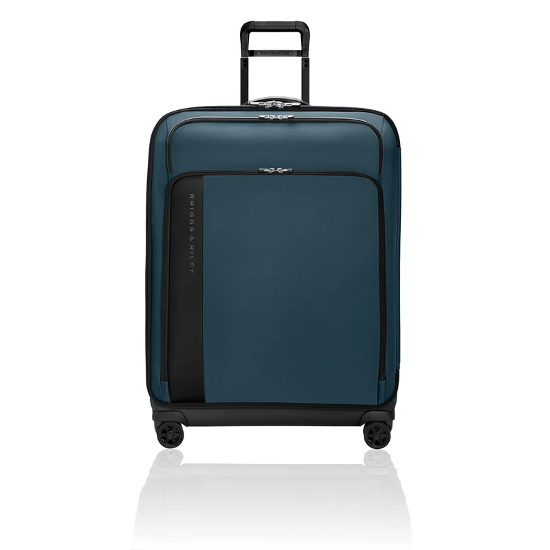 Briggs & Riley 74cm Large Expandable Spinner - Checked Luggage for Travel, Suitcases with Wheels, Softside Rolling Bag for Men & Women - ZDX Collection, Ocean